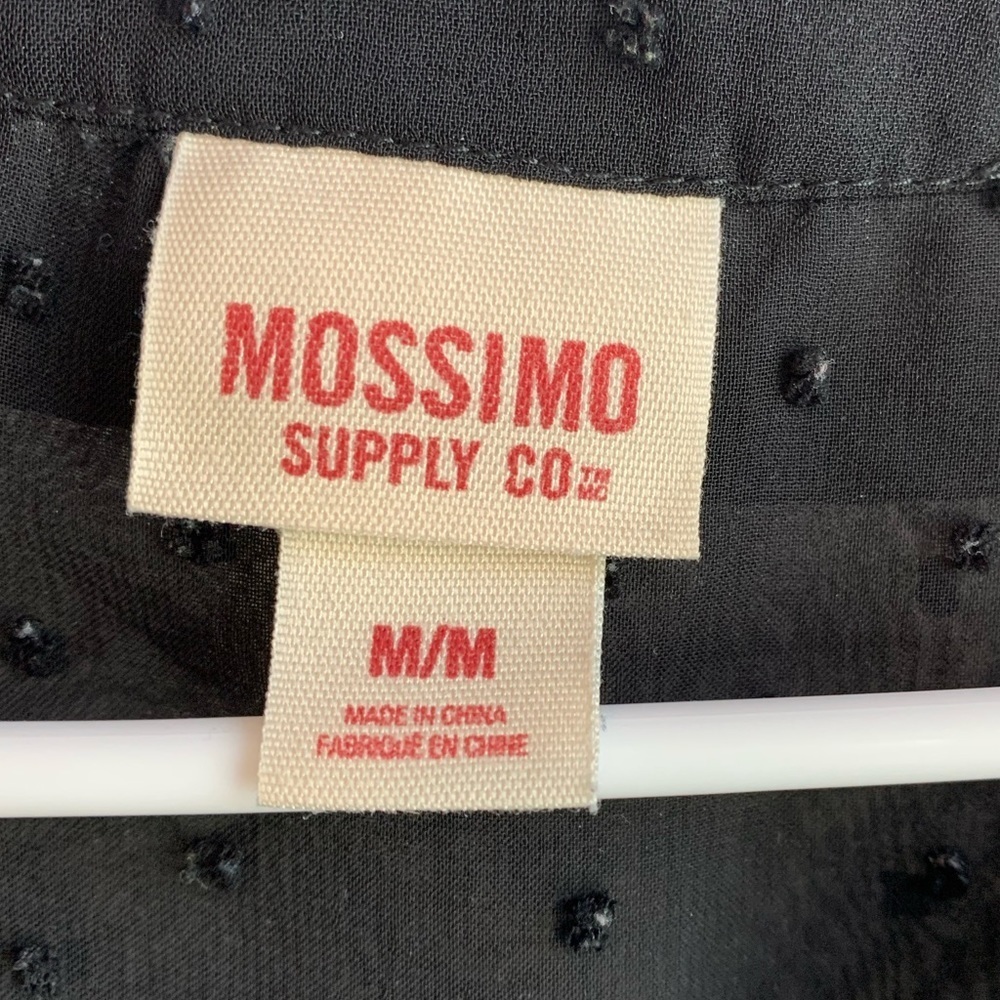 Mossimo Black Sheer Polka Dot Half Sleeve Blouse - Picture 3 of 4